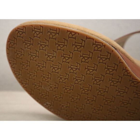 Lauren Ralph Lauren Women's Sz 8B Polo Tan/Brown Jeannie Wedge Sandals - Picture 8 of 13